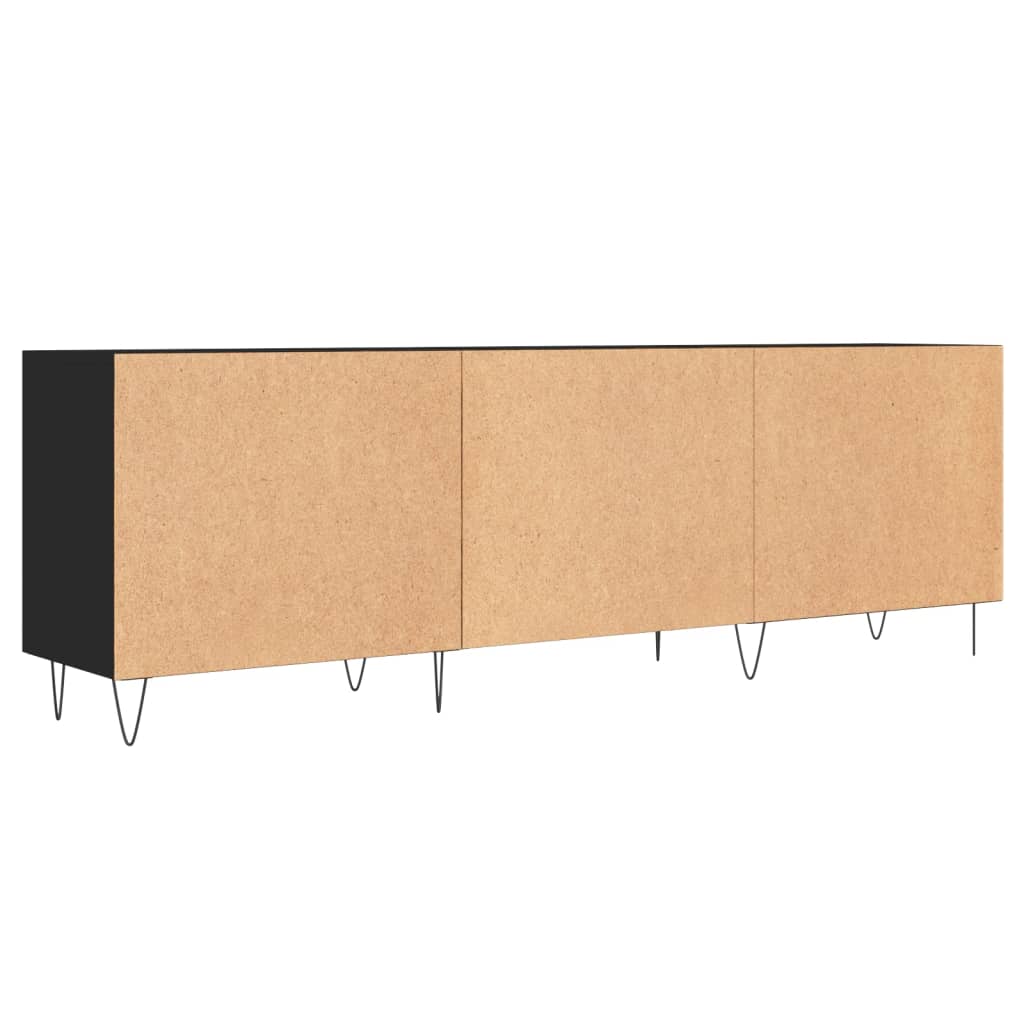 vidaXL Meuble TV noir 150x30x50 cm bois d'ingénierie