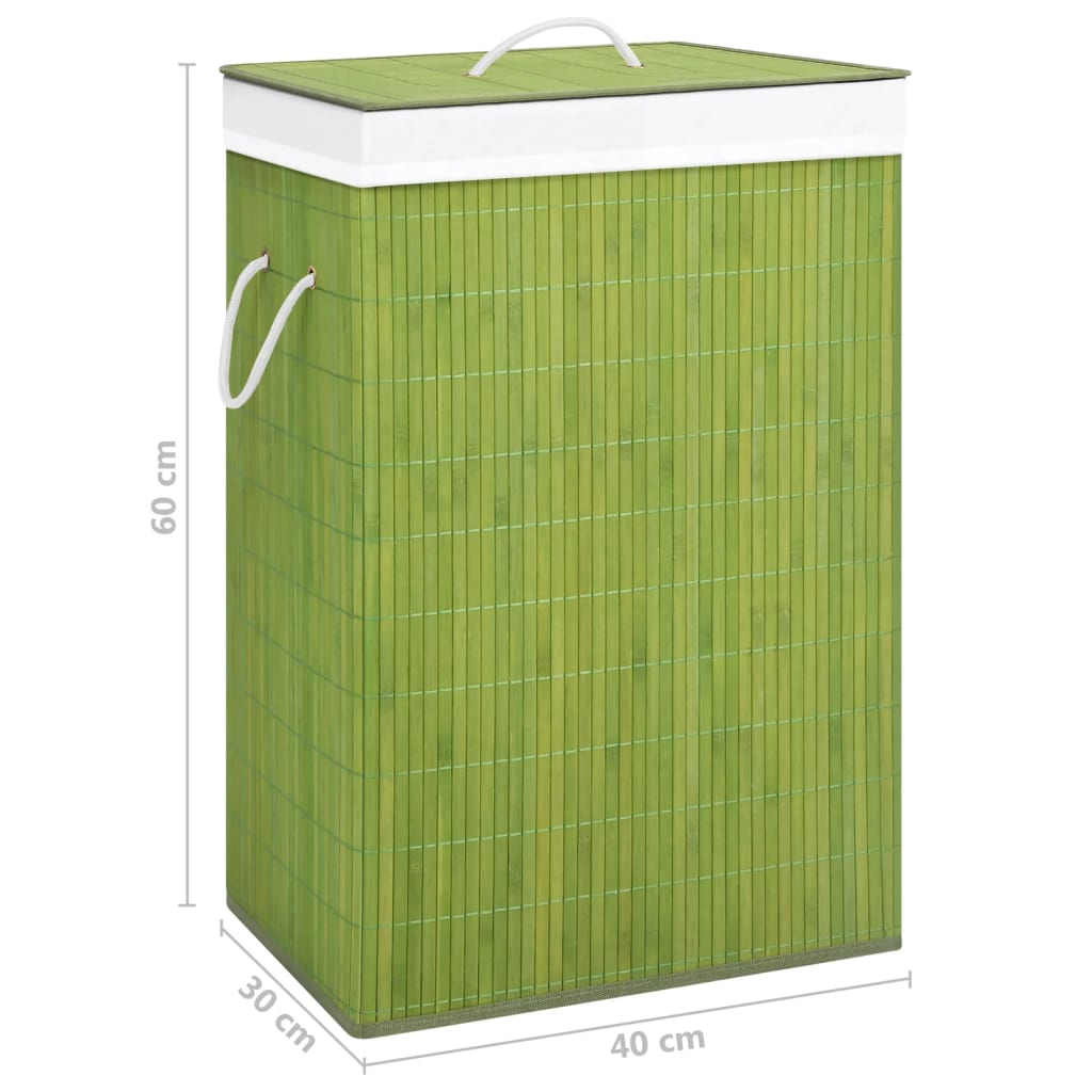 vidaXL Panier à linge avec une seule section bambou vert