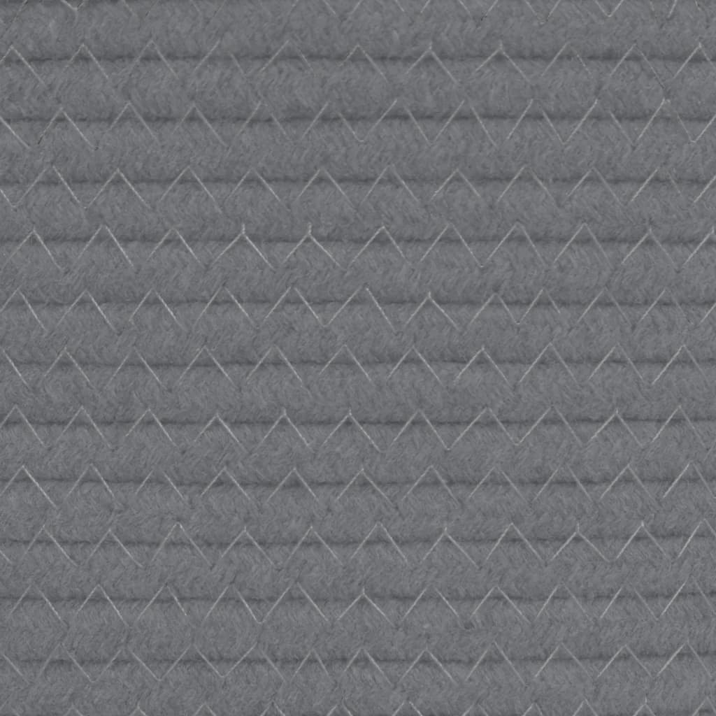 vidaXL Panier de rangement gris et blanc Ø38x46 cm coton