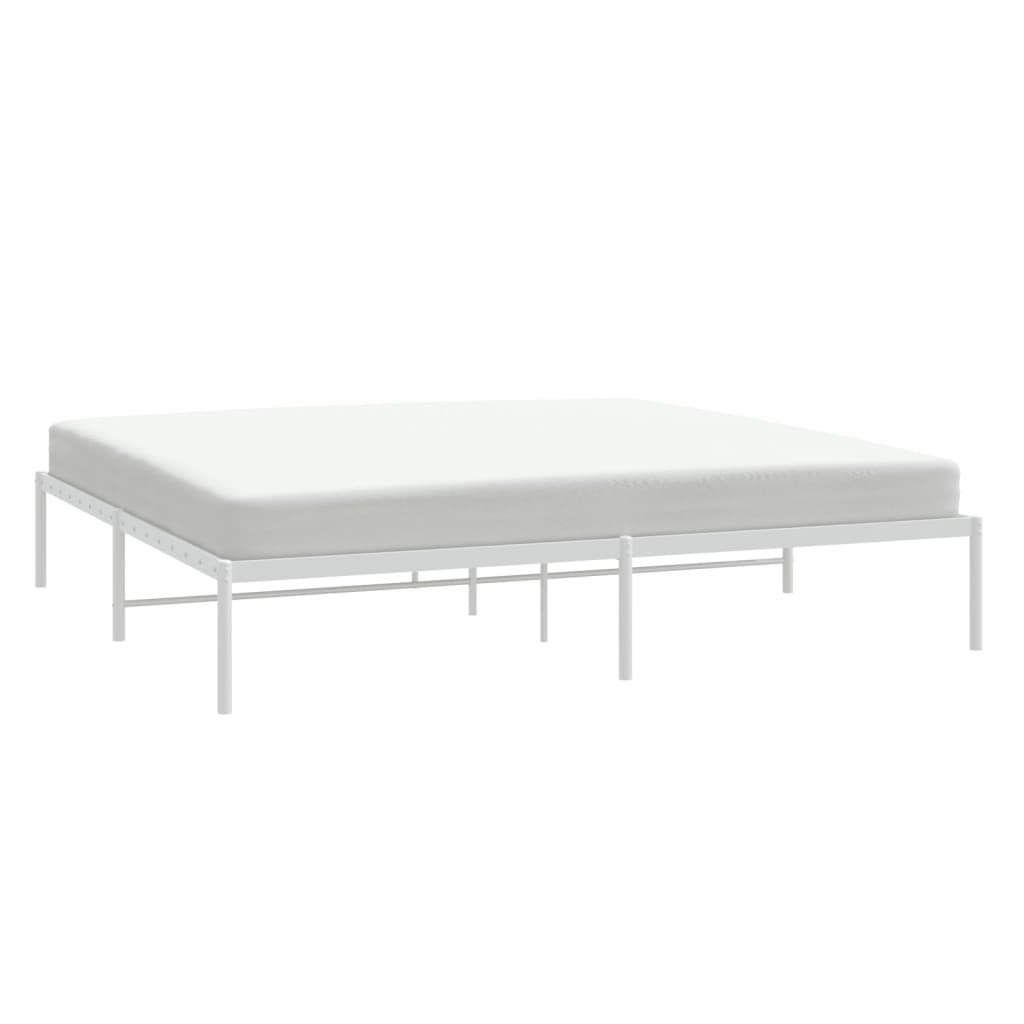 vidaXL Cadre de lit métal sans matelas blanc 193x203 cm