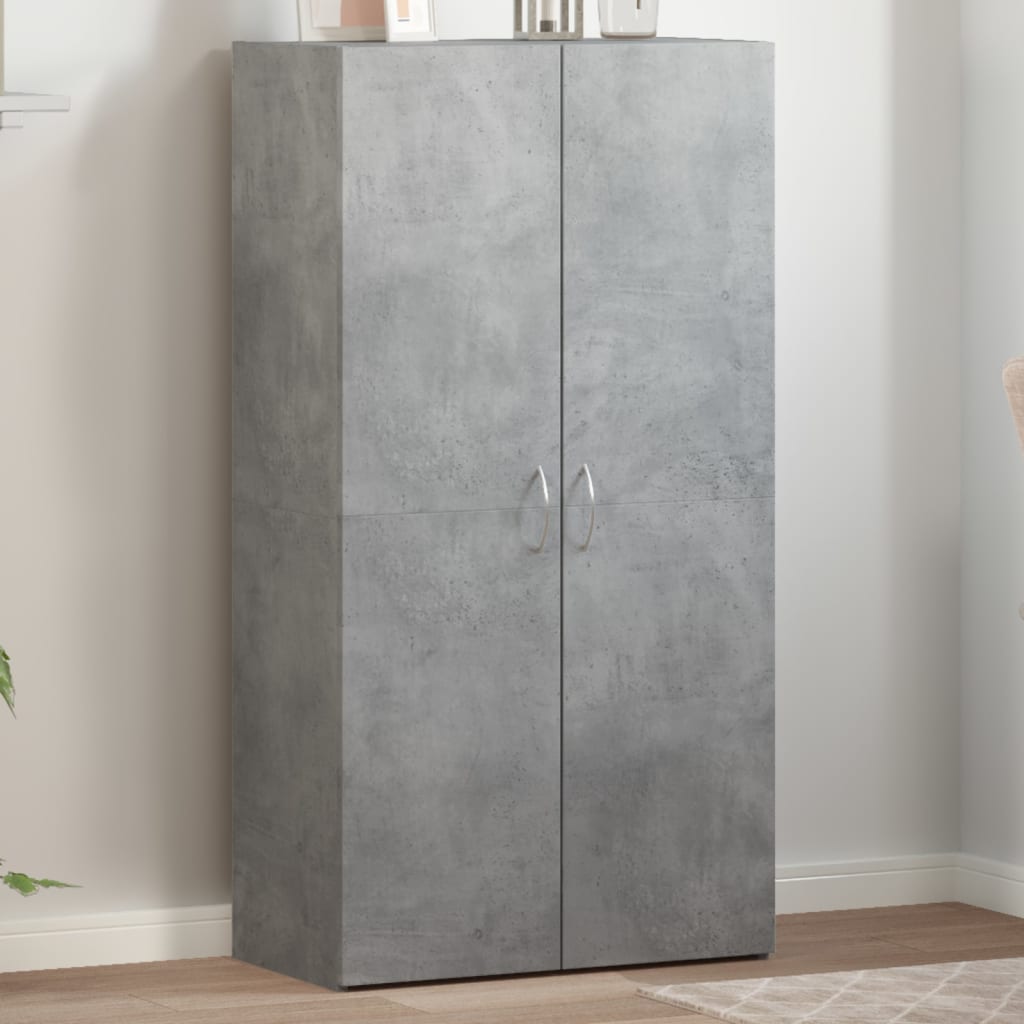 vidaXL Armoire de classement gris béton 60x32x115 cm bois d'ingénierie