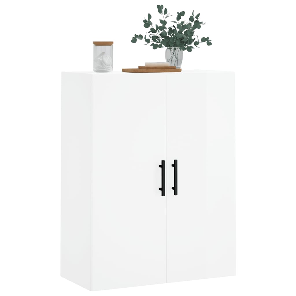 vidaXL Armoire murale blanc brillant 69,5x34x90 cm