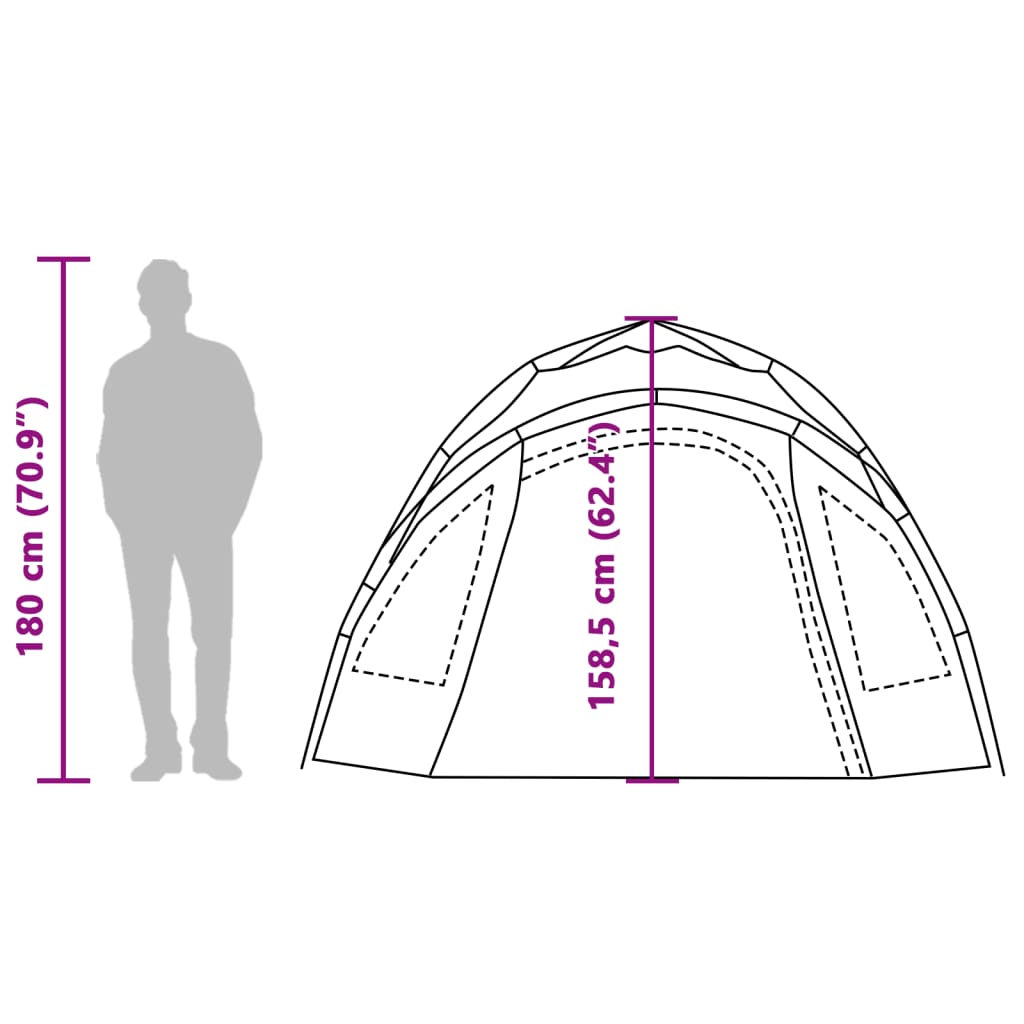 vidaXL Tente de camping à dôme 3 personnes bleu libération rapide