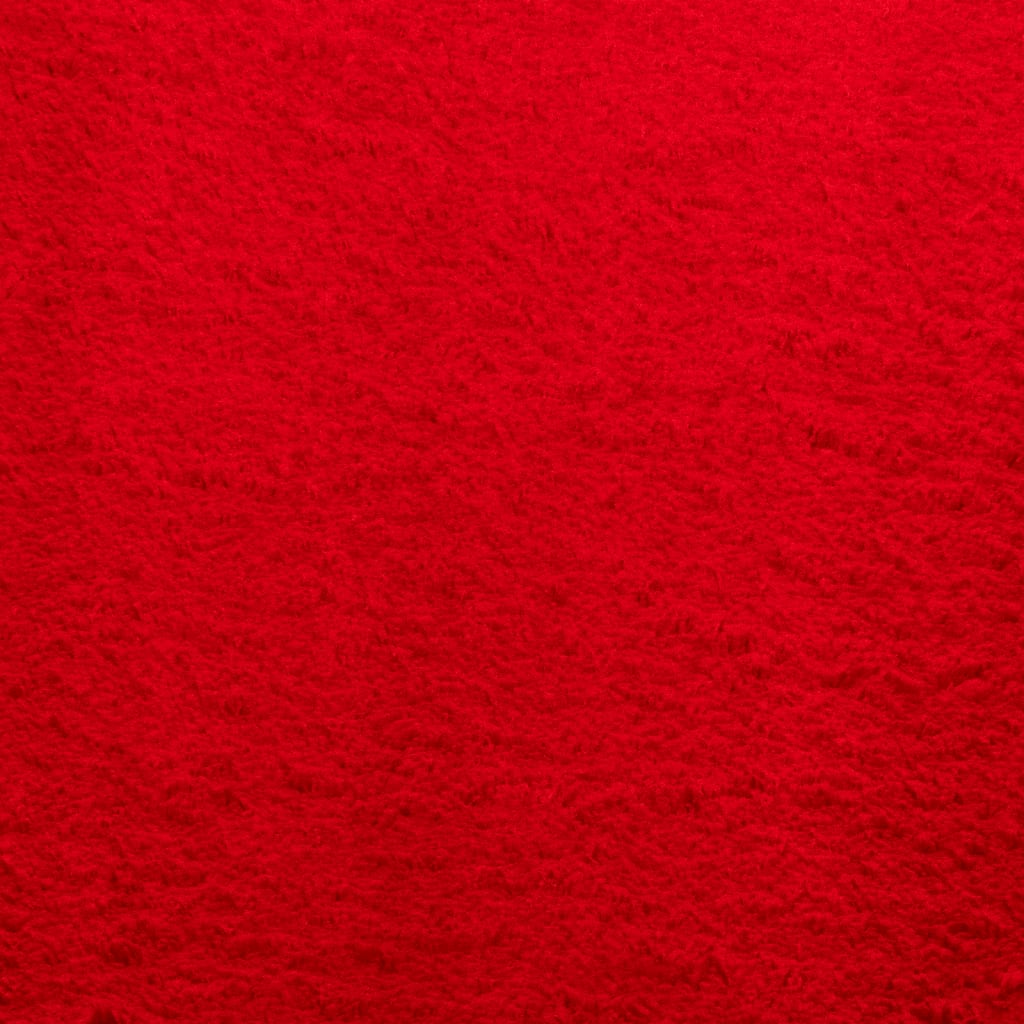 vidaXL Tapis HUARTE à poils courts doux et lavable rouge Ø 160 cm