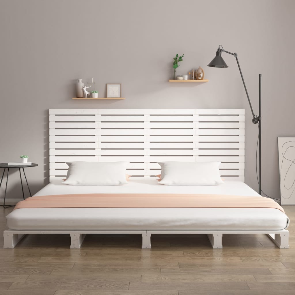 vidaXL Tête de lit murale Blanc 166x3x91,5 cm Bois massif de pin