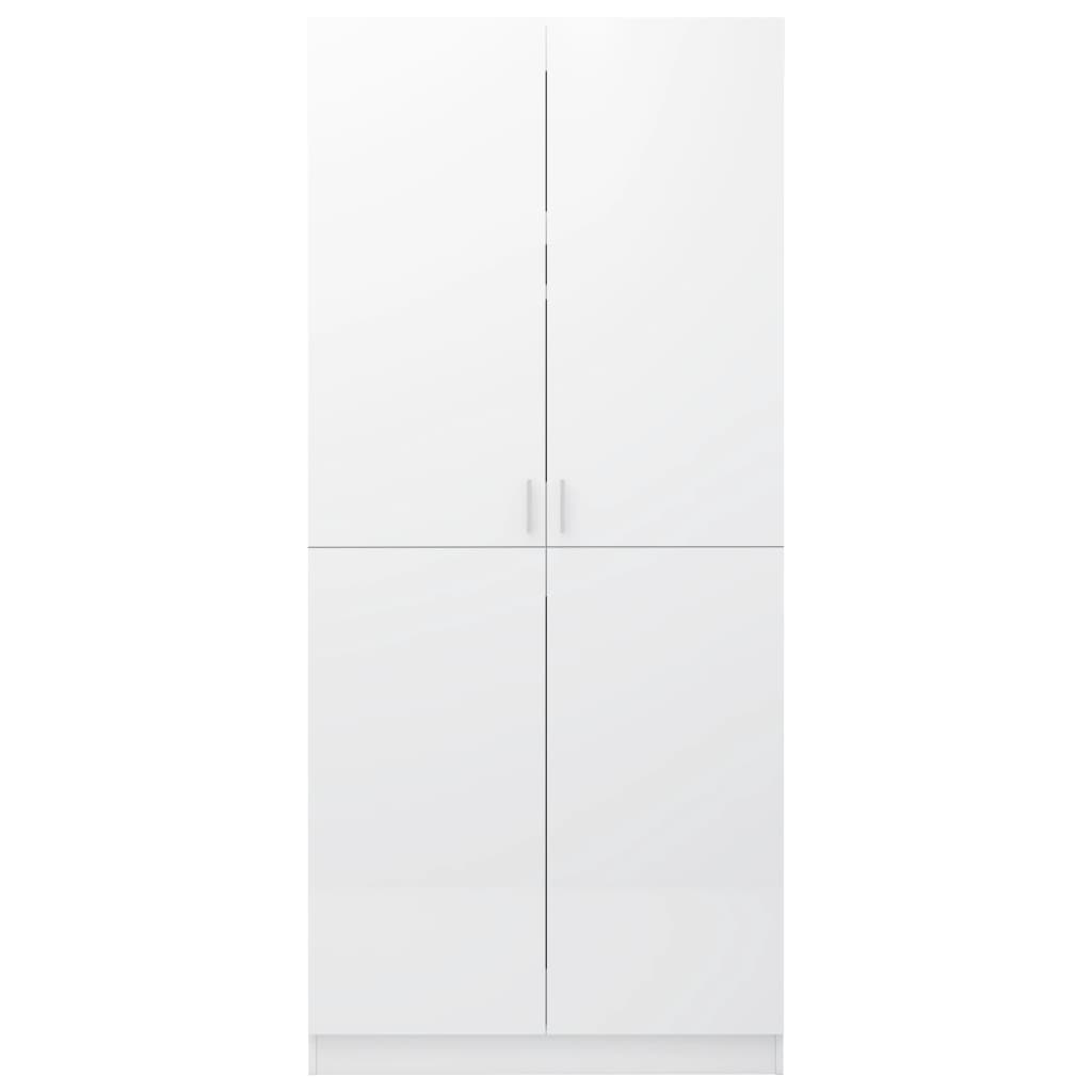 vidaXL Garde-robe Blanc brillant 90x52x200 cm Bois d’ingénierie