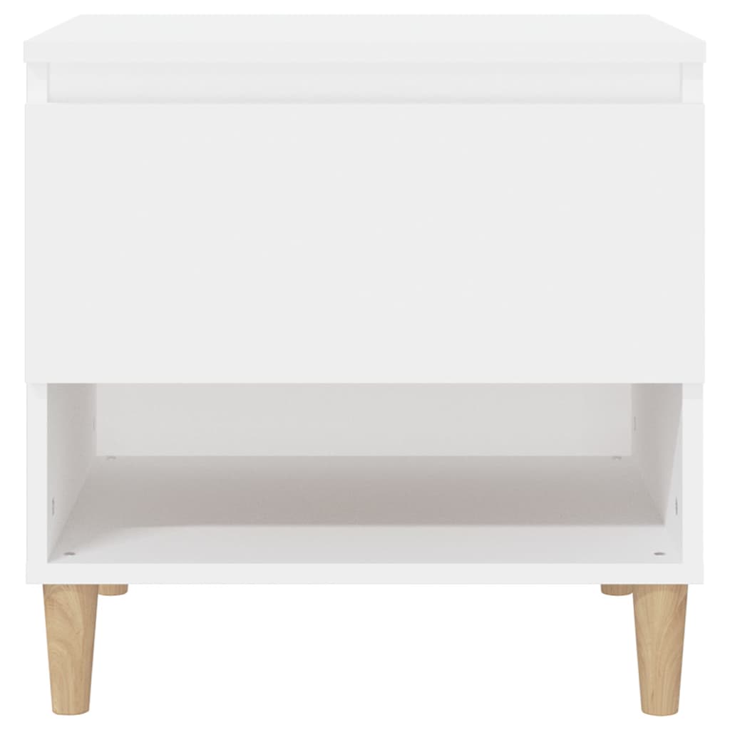 vidaXL Table de chevet Blanc 50x46x50 cm Bois d’ingénierie