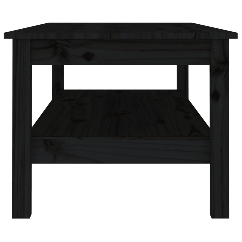 vidaXL Table basse Noir 110x50x40 cm Bois massif de pin