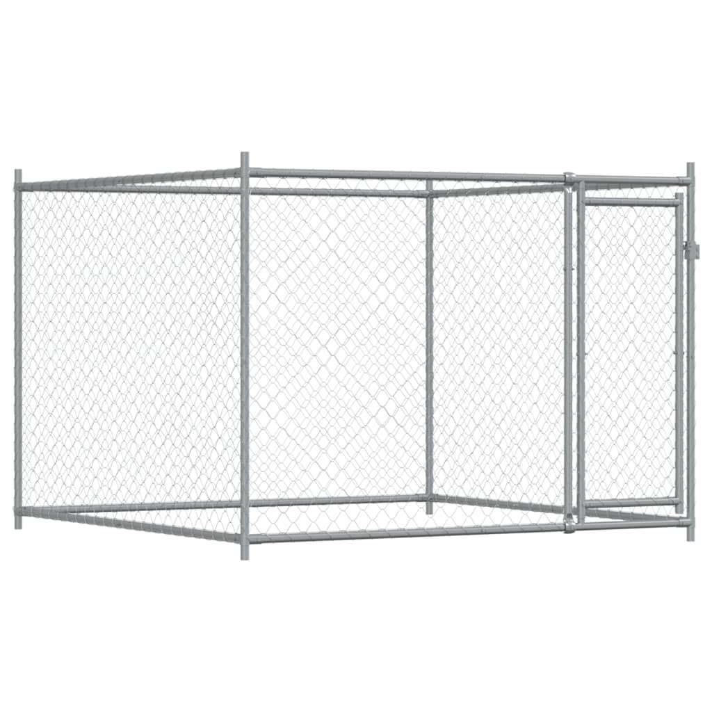 vidaXL Cage pour chien avec porte gris 10x2x1,5 m acier galvanisé
