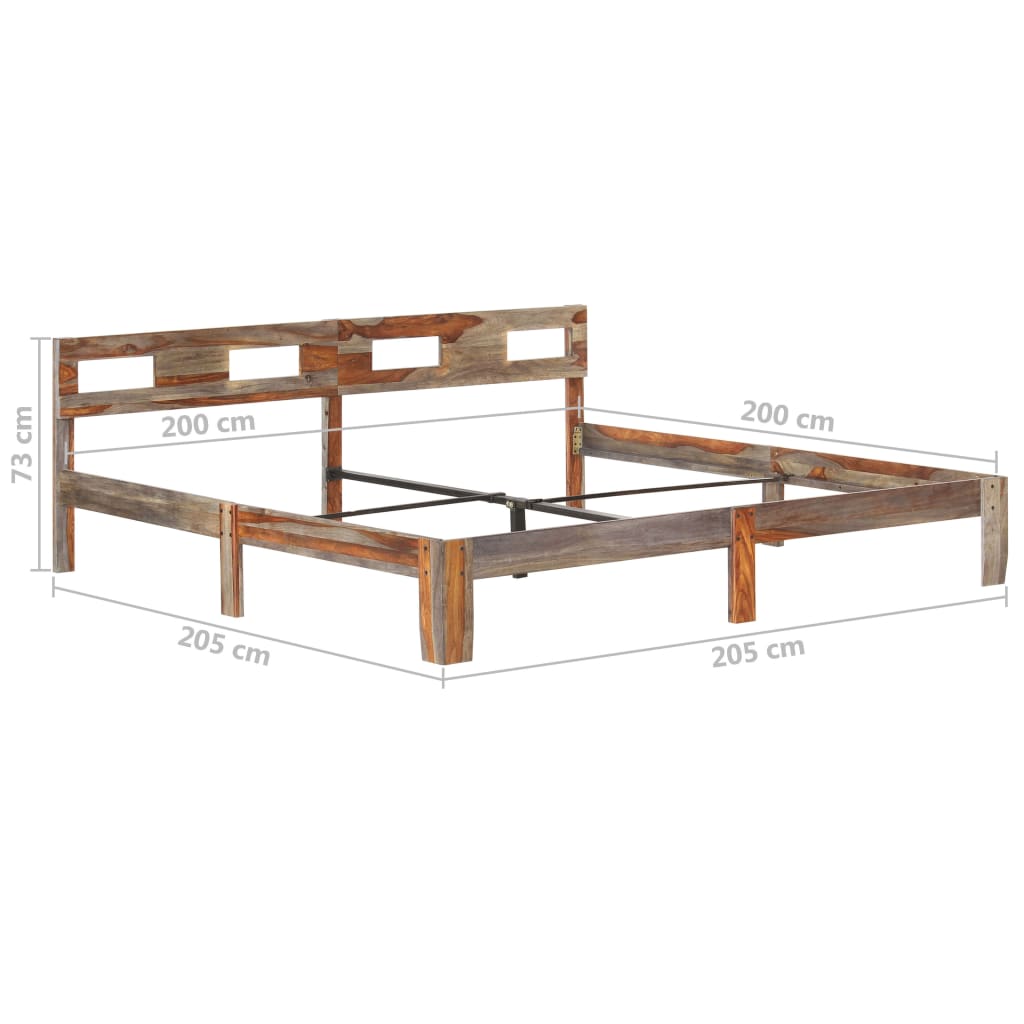 vidaXL Cadre de lit sans matelas bois massif 200x200 cm