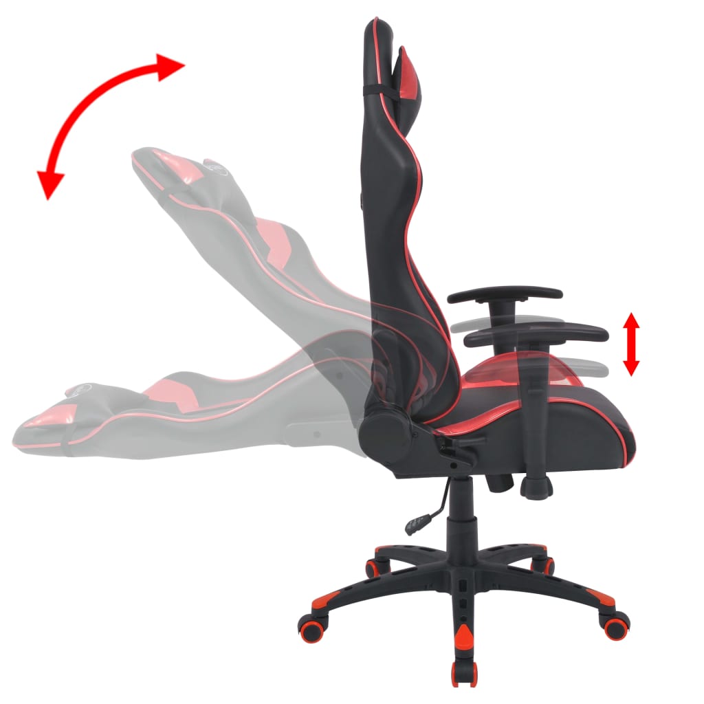 vidaXL Chaise de bureau inclinable Cuir artificiel Rouge