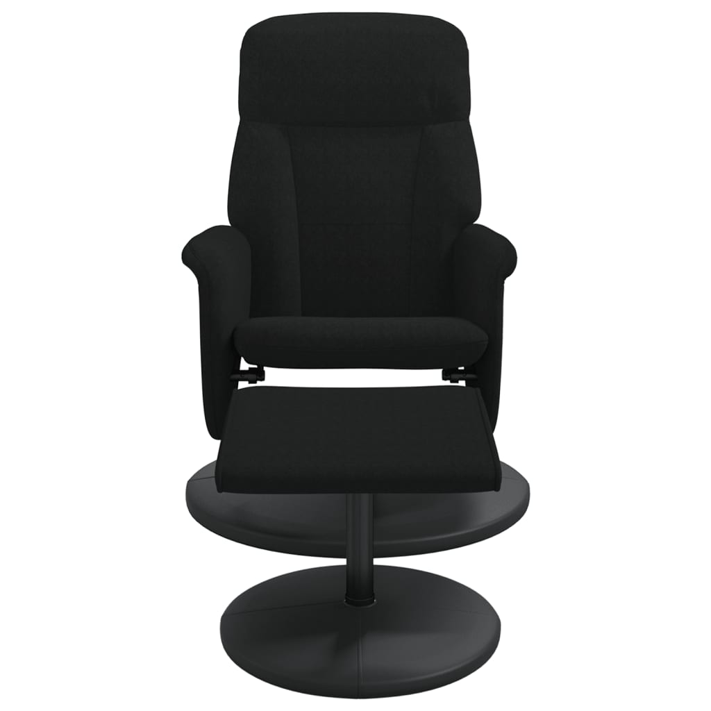 vidaXL Fauteuil inclinable avec repose-pied noir velours