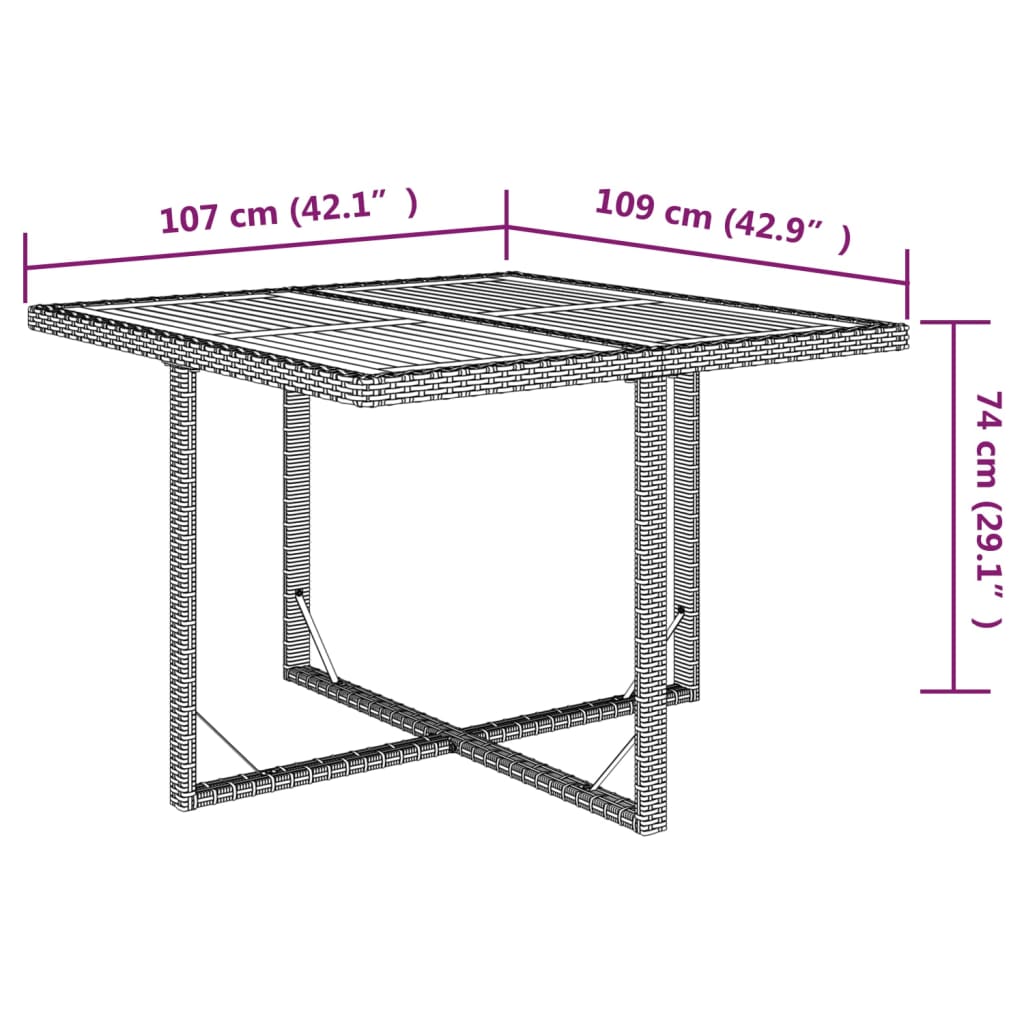 vidaXL Meubles à dîner de jardin et coussins 9 pcs Poly rotin Beige