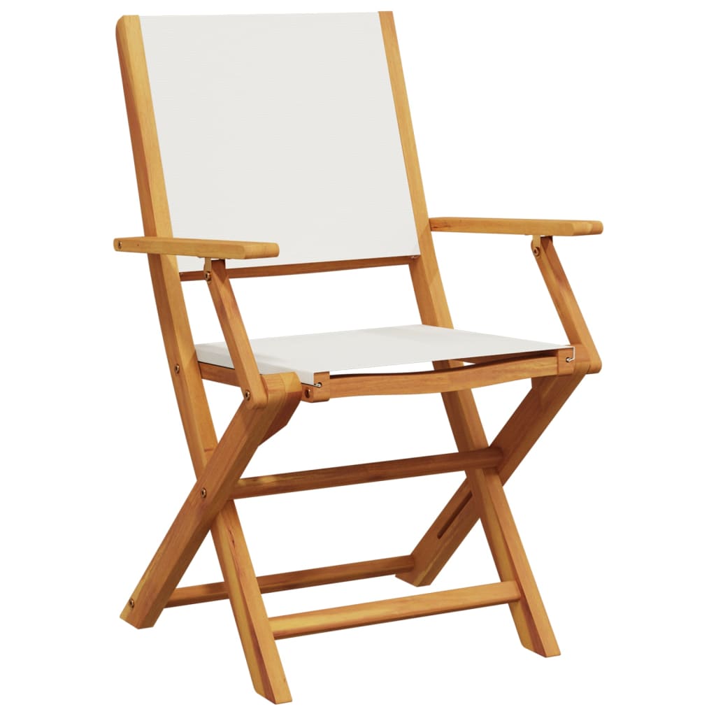 vidaXL Chaises de jardin pliantes lot de 4 tissu et bois massif