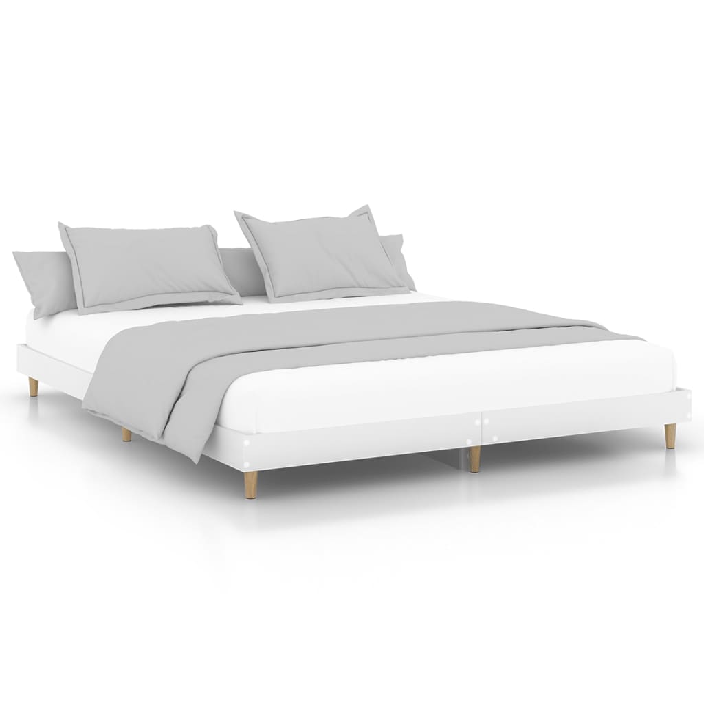vidaXL Cadre de lit blanc 180x200 cm bois d'ingénierie