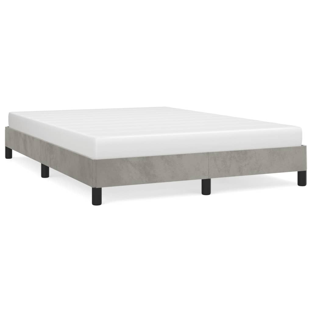 vidaXL Cadre de lit sans matelas gris clair 140x190 cm velours