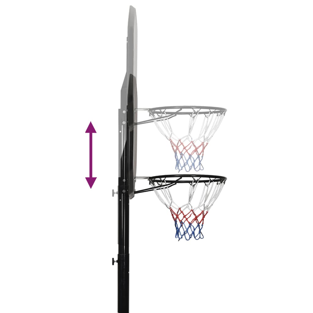 vidaXL Support de basket-ball Noir 258-363 cm Polyéthylène