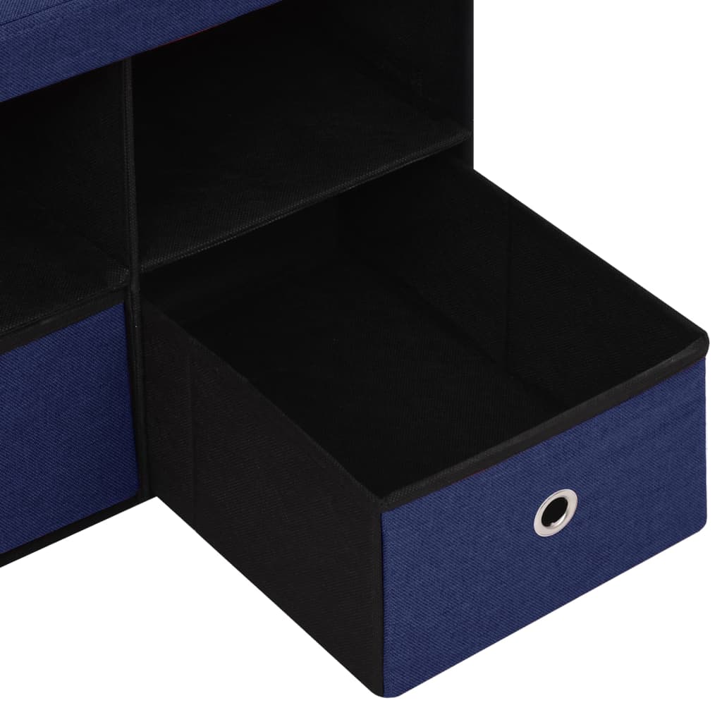 vidaXL Banc de rangement pliable Bleu 76x38x38 cm Faux lin