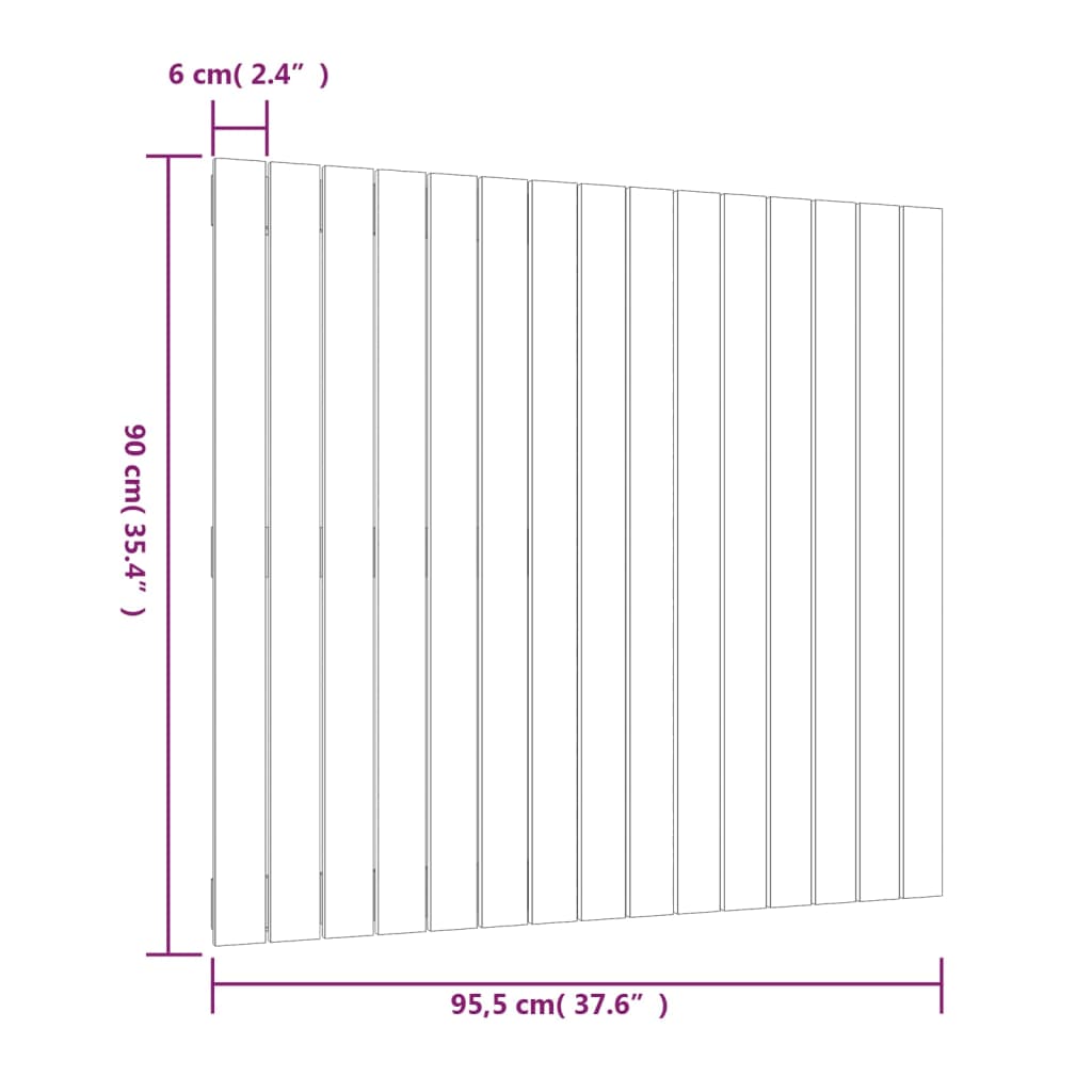 vidaXL Tête de lit murale Gris 95,5x3x90 cm Bois massif de pin