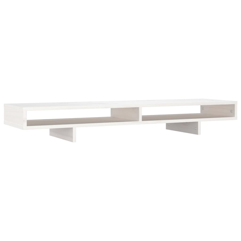 vidaXL Support de moniteur Blanc 100x27x14 cm Bois de pin solide