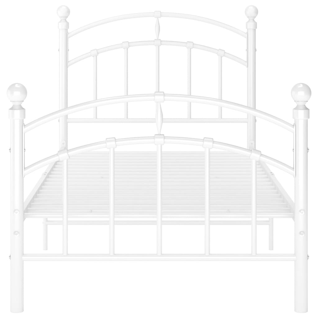 vidaXL Cadre de lit sans matelas blanc métal 90x200 cm