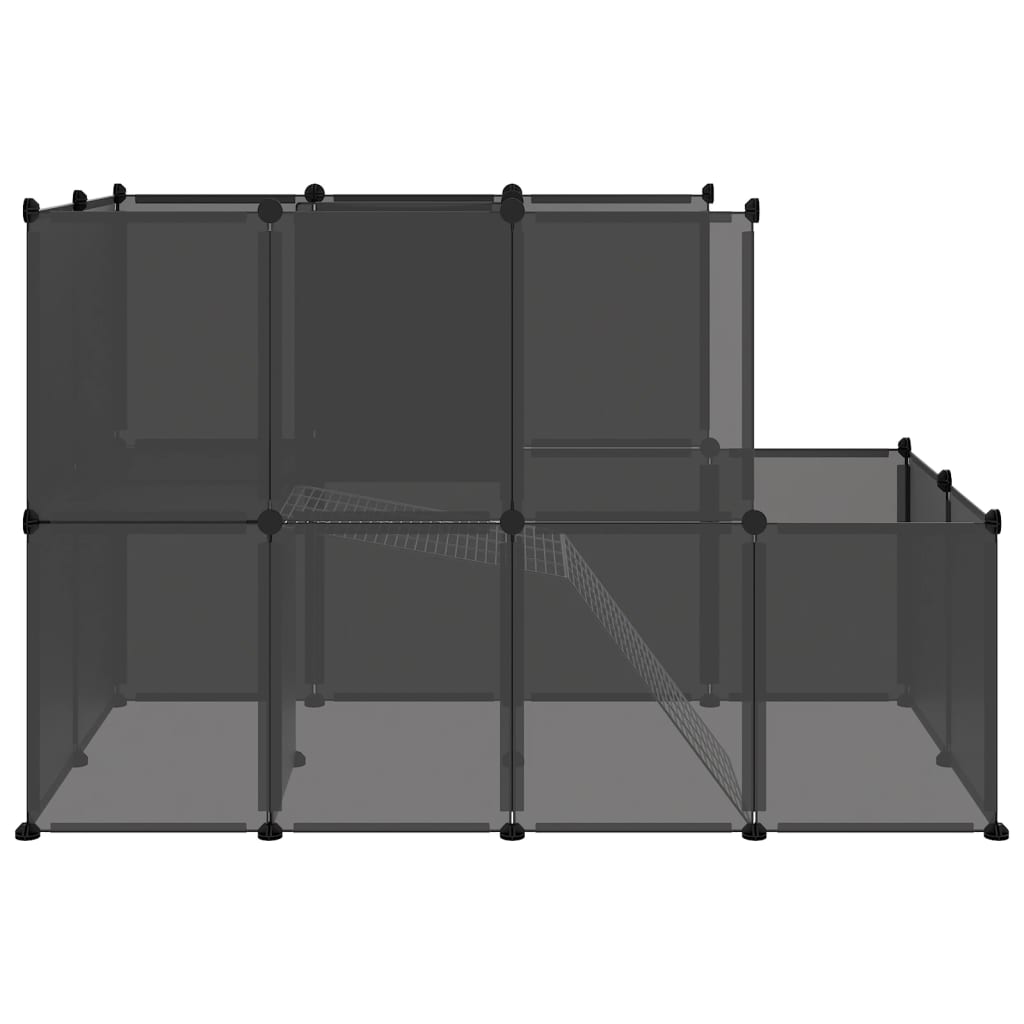 vidaXL Cage pour petits animaux Noir 142x74x93 cm PP et Acier