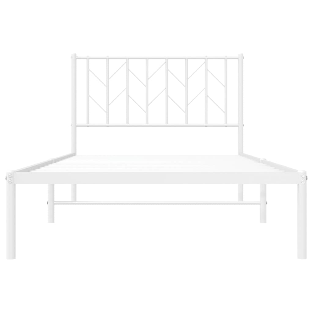 vidaXL Cadre de lit métal sans matelas et tête de lit blanc 100x200 cm