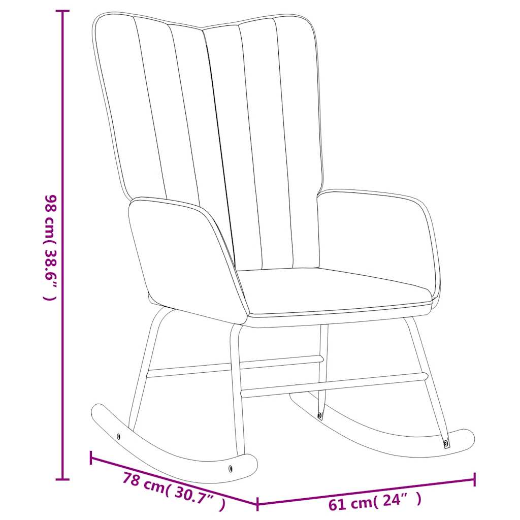 vidaXL Chaise à bascule avec repose-pied Gris clair Velours