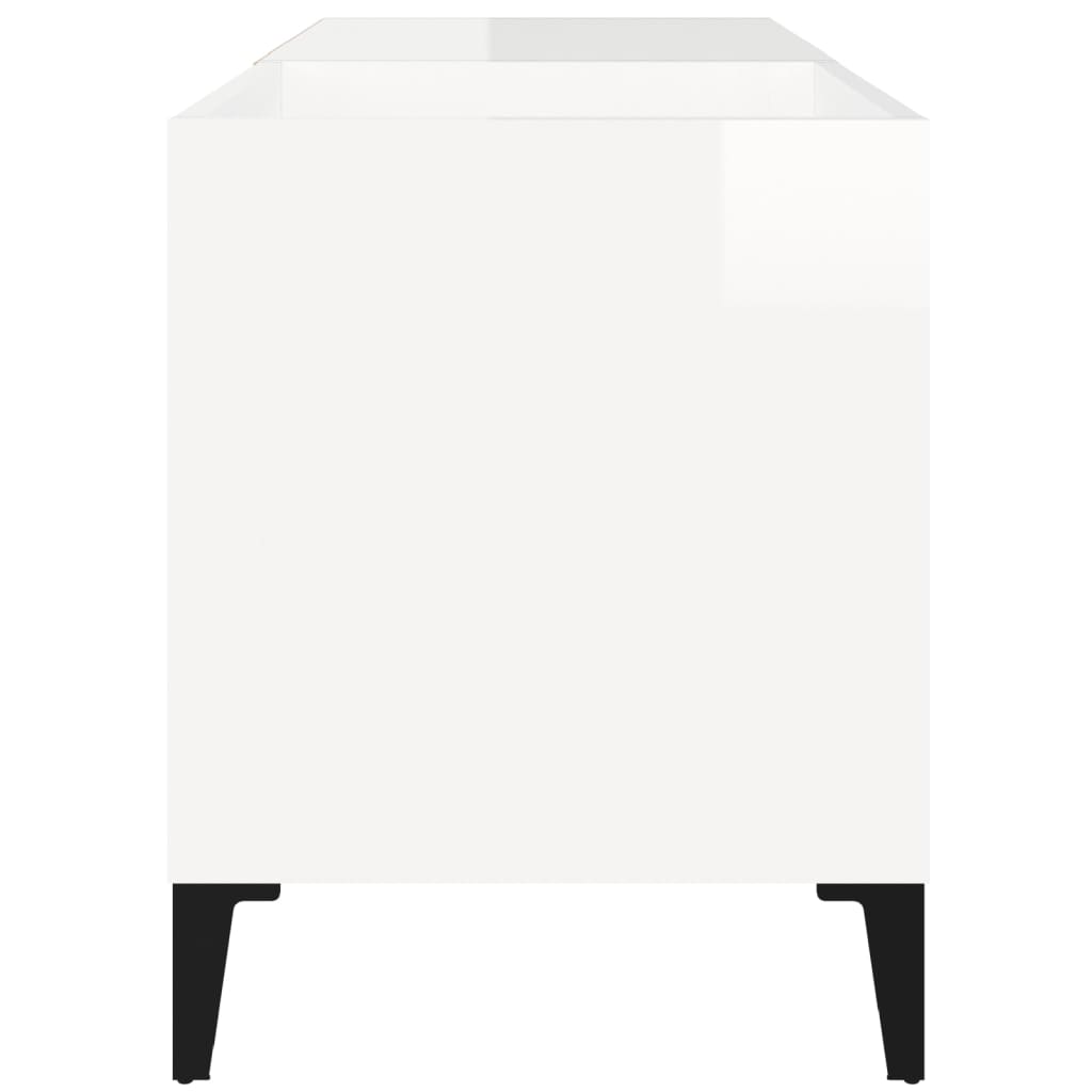 vidaXL Armoire à disques blanc brillant 84,5x38x48cm bois d'ingénierie