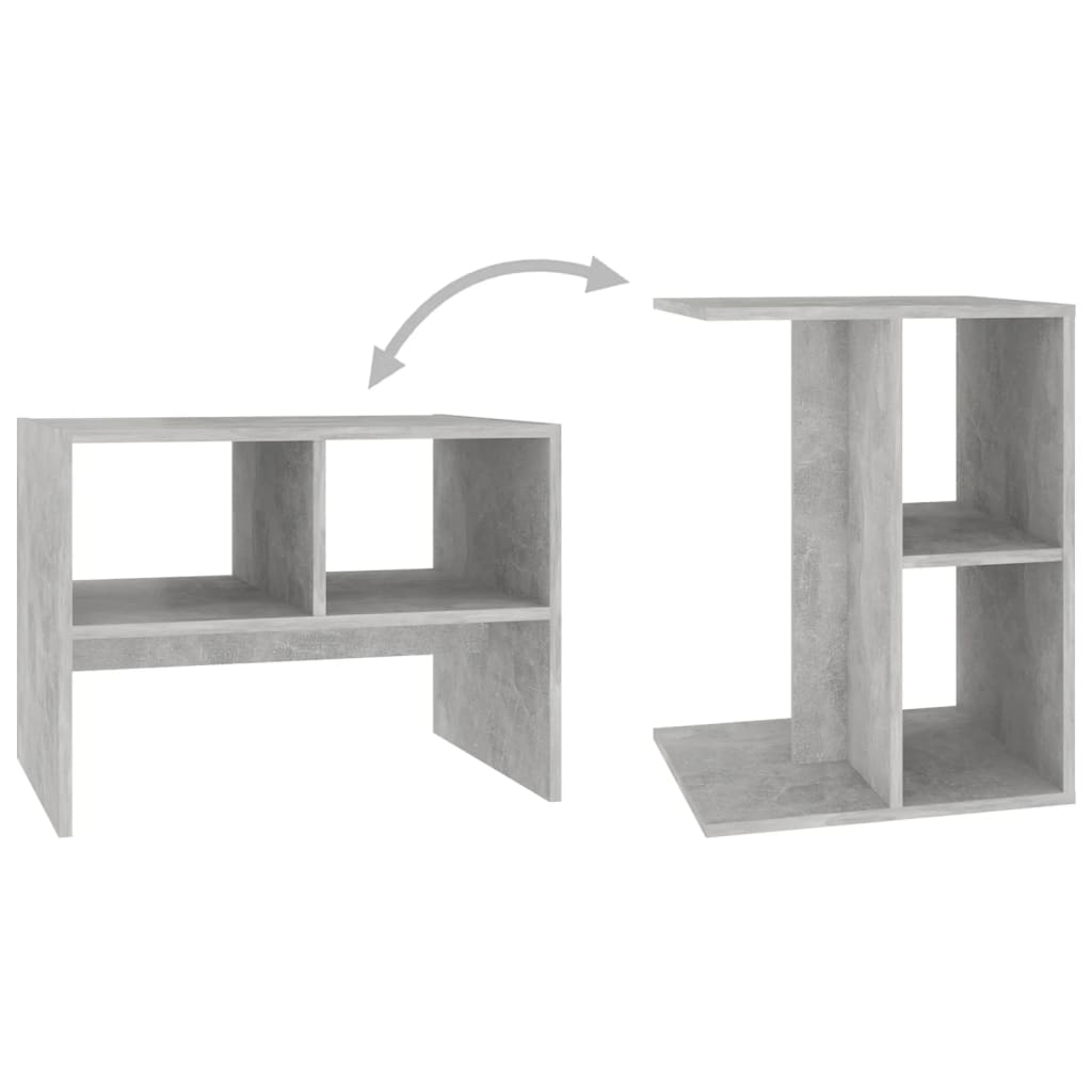 vidaXL Table d'appoint gris béton 60x40x45 cm bois d'ingénierie