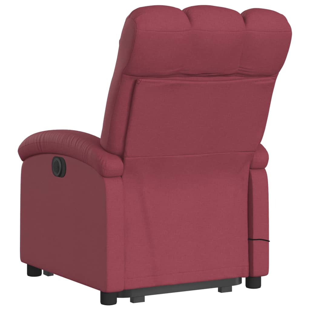 vidaXL Fauteuil inclinable de massage Rouge bordeaux Tissu