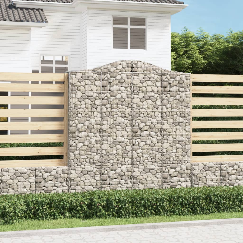 vidaXL Paniers à gabions arqués 7 pcs 200x50x220/240 cm Fer galvanisé