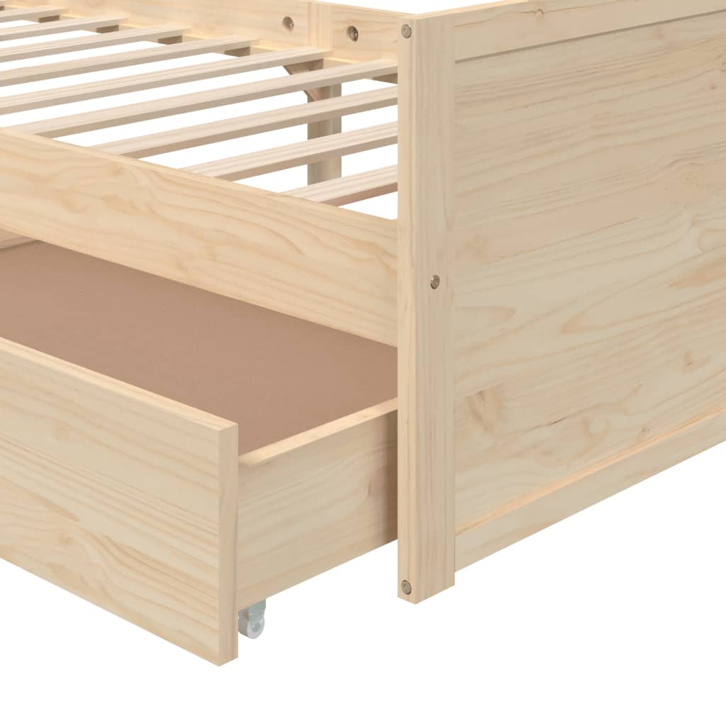 vidaXL Cadre de lit avec tiroirs Bois de pin massif 90x200 cm