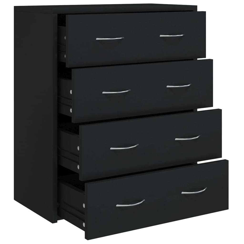 vidaXL Buffet avec 4 tiroirs 60x30,5x71 cm Noir