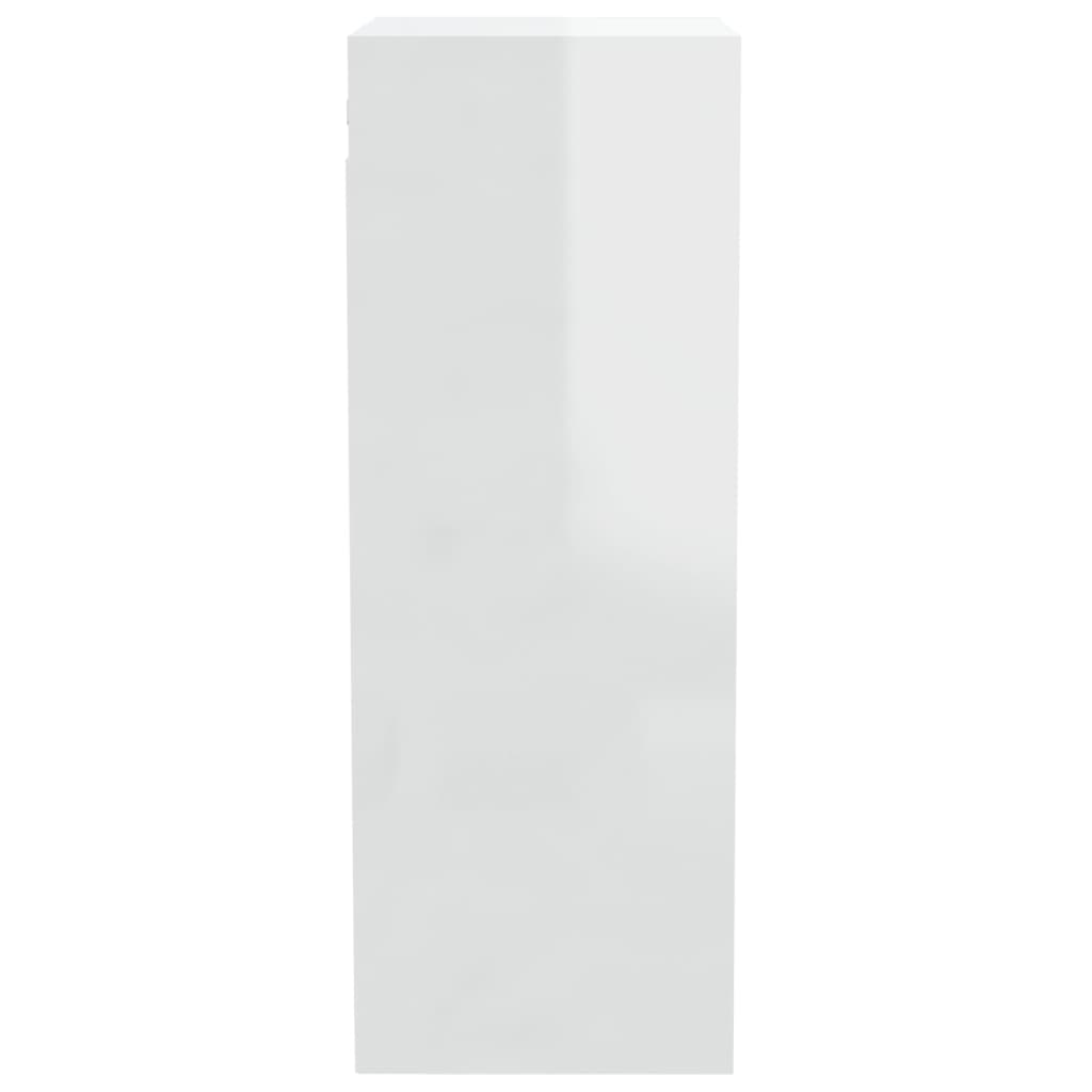vidaXL Armoire murale Blanc brillant 34,5x32,5x90 cm Bois d'ingénierie