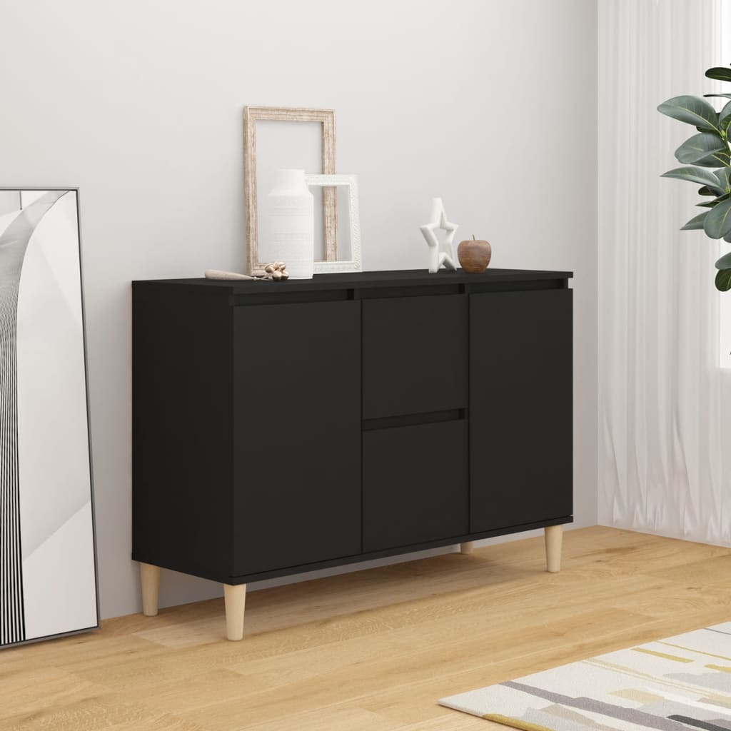 vidaXL Buffet noir 101x35x70 cm bois d'ingénierie