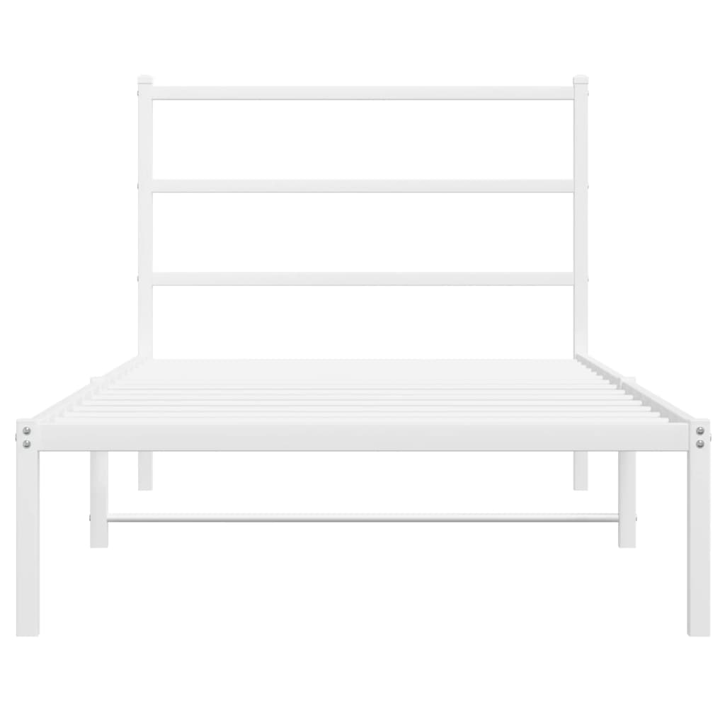 vidaXL Cadre de lit métal sans matelas et tête de lit blanc 100x200 cm