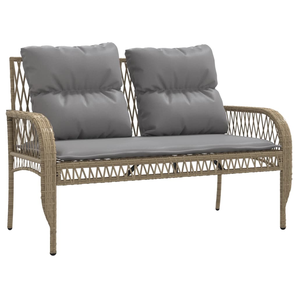 vidaXL Salon de jardin avec coussins 4 pcs beige résine tressée