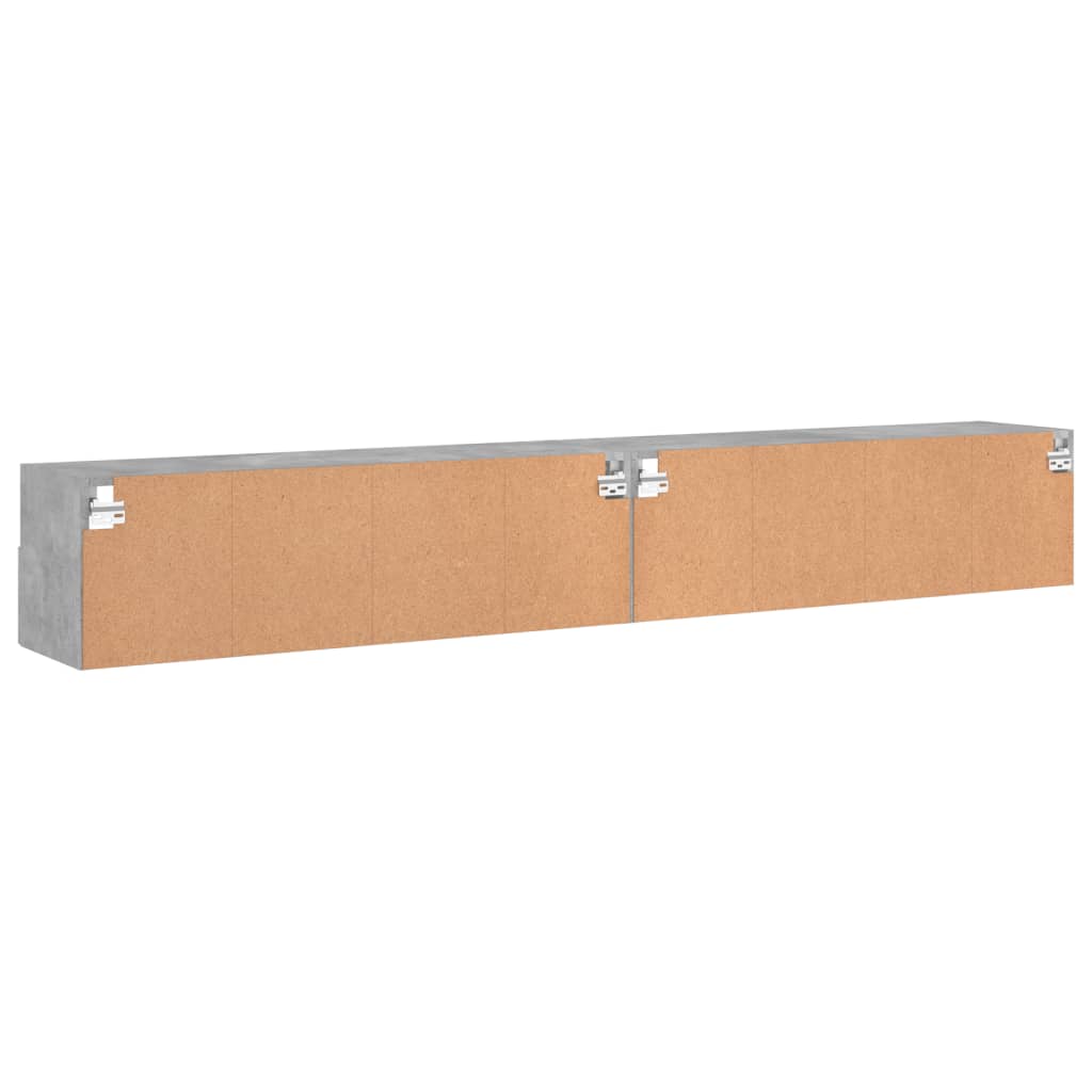 vidaXL Meubles TV muraux 2pcs gris béton 100x30x30cm bois d'ingénierie