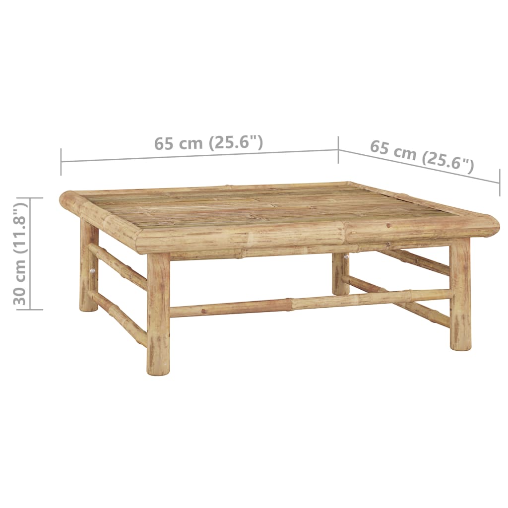 vidaXL Table de jardin 65x65x30 cm Bambou