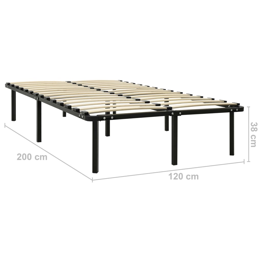 vidaXL Cadre de lit sans matelas noir métal 120x200 cm