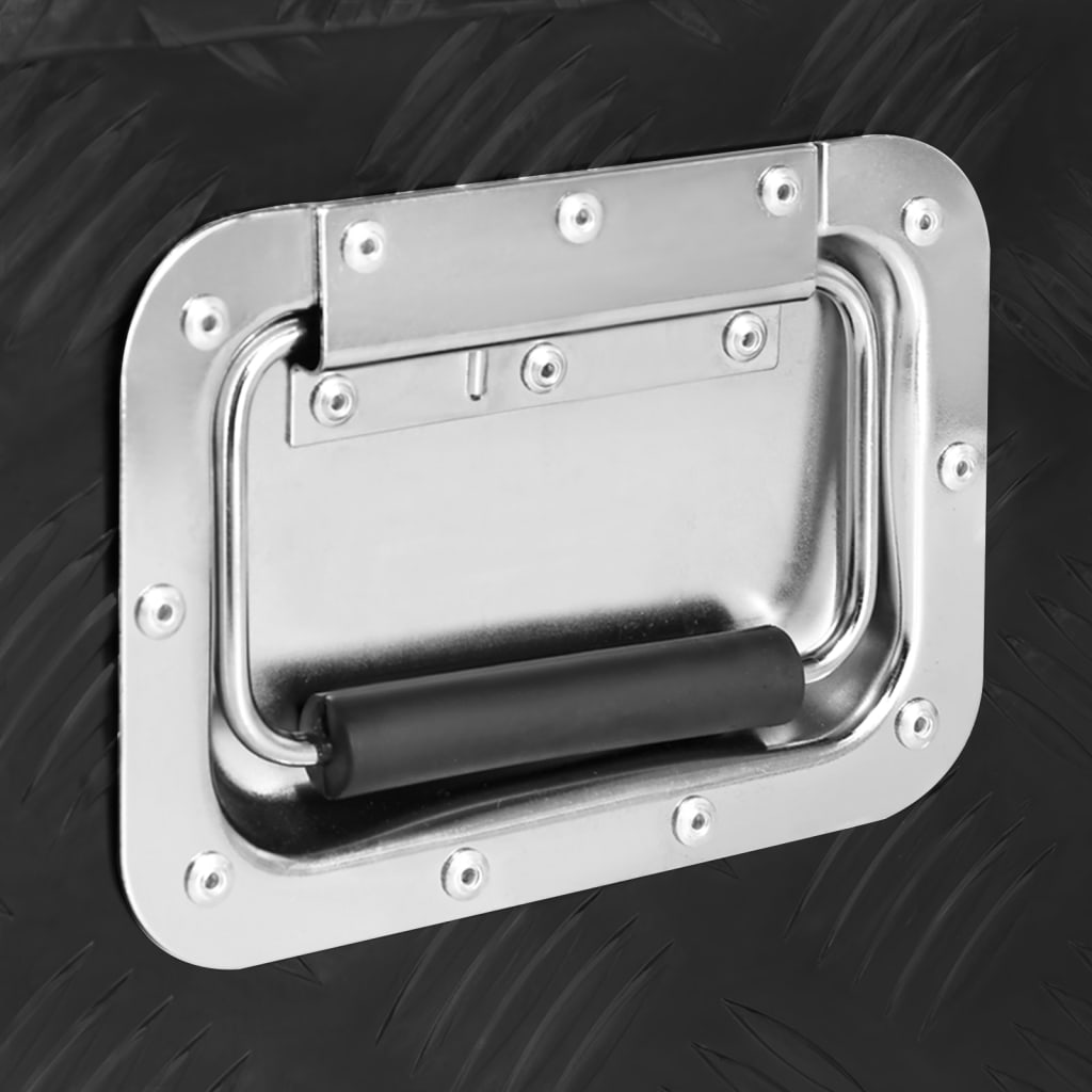 vidaXL Boîte de rangement Noir 90x47x33,5 cm Aluminium