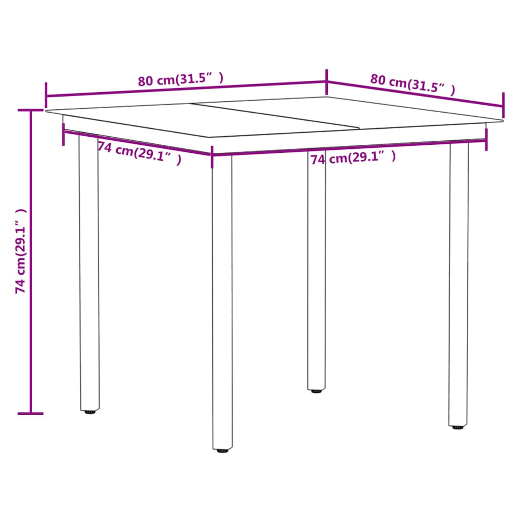 vidaXL Ensemble à manger de jardin 3 pcs Marron