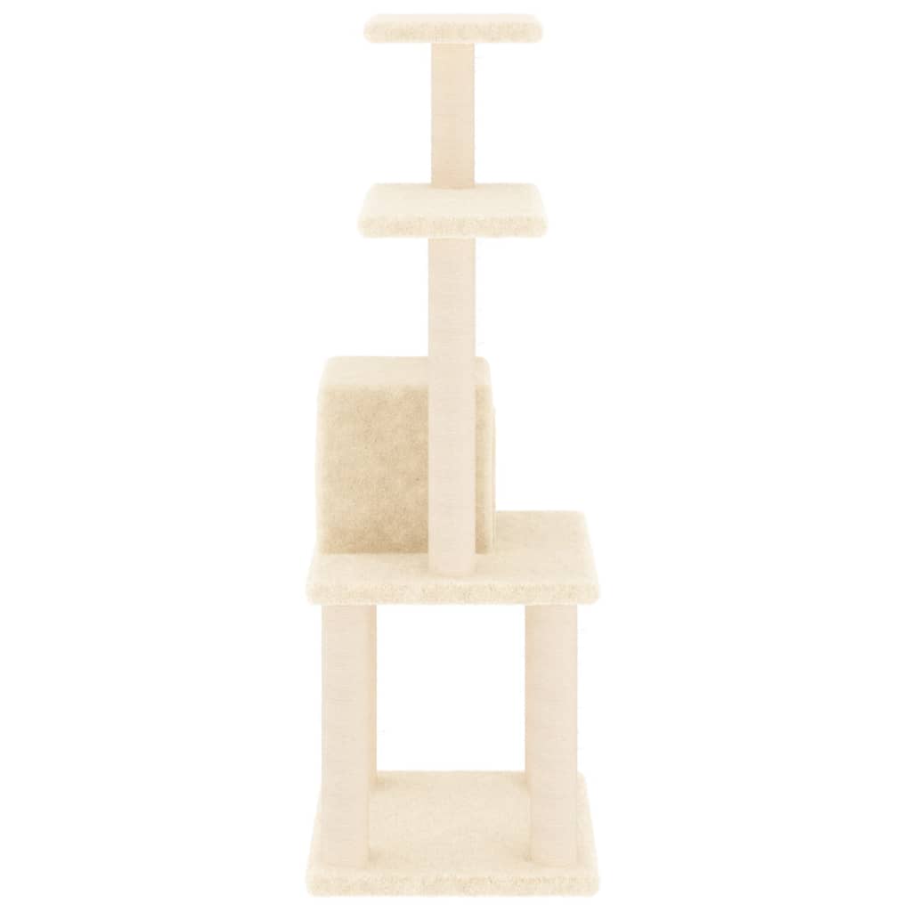 vidaXL Arbre à chat avec griffoirs en sisal Crème 105 cm