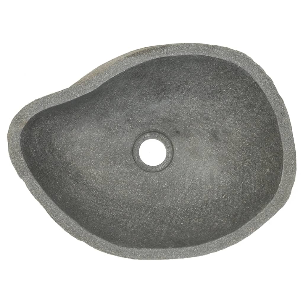 vidaXL Lavabo en pierre de rivière Ovale (37-46)x(29-36) cm