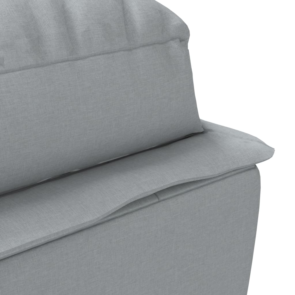 vidaXL Chaise longue avec coussins gris clair tissu