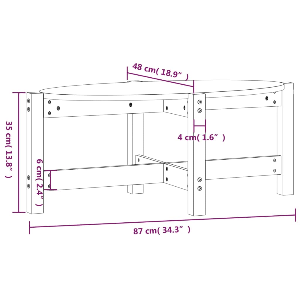 vidaXL Table basse Marron miel 87x48x35 cm Bois massif de pin