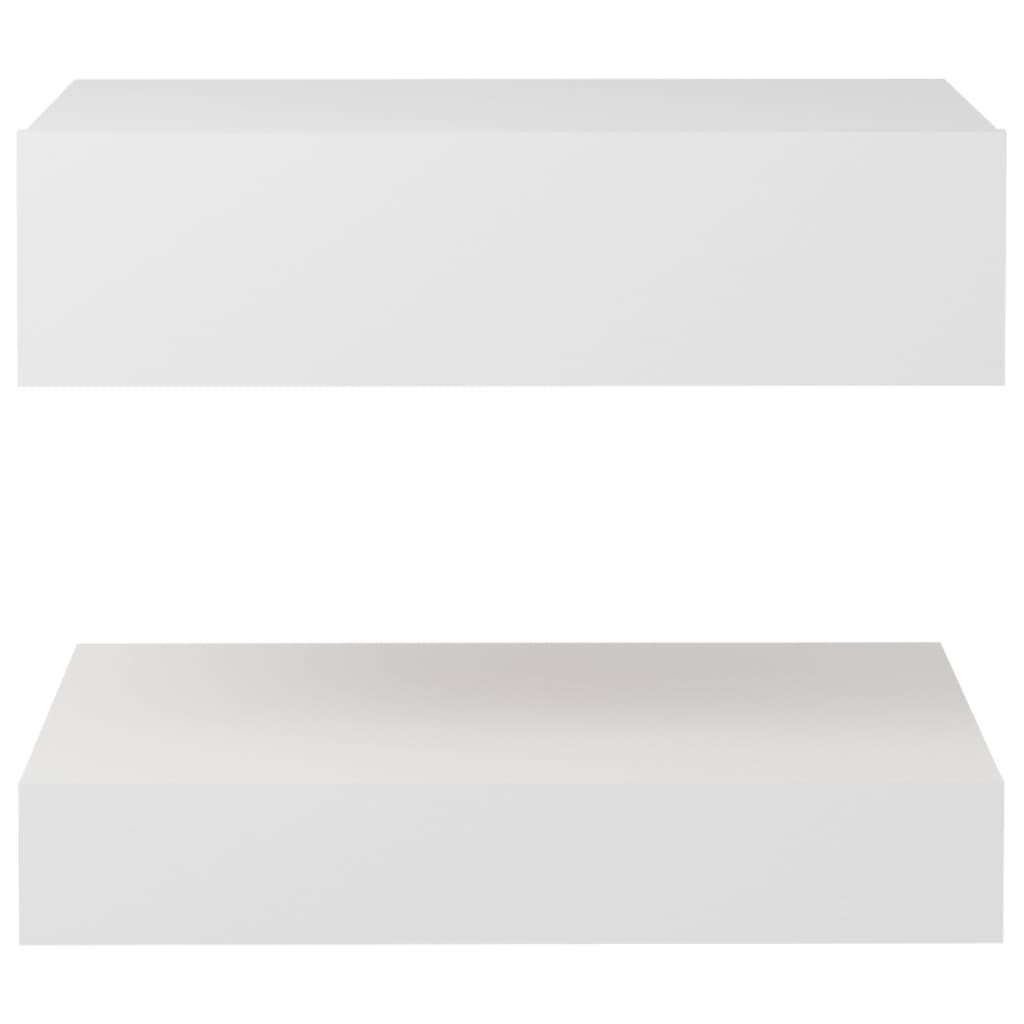 vidaXL Tables de chevet à LED 2 pcs Blanc 60x35 cm Aggloméré