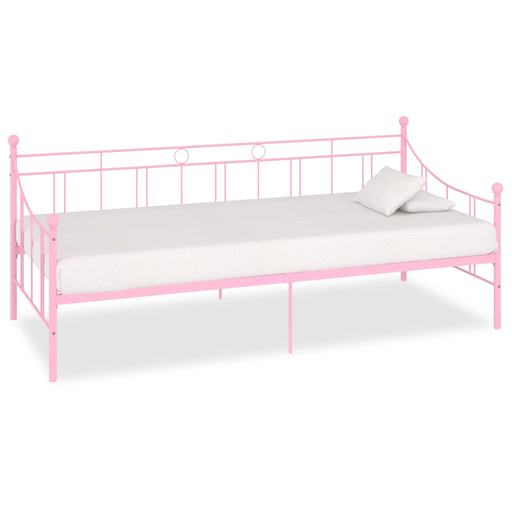 vidaXL Cadre de lit de repos Rose Métal 90 x 200 cm