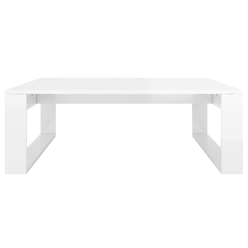 vidaXL Table basse Blanc brillant 100x100x35 cm Aggloméré